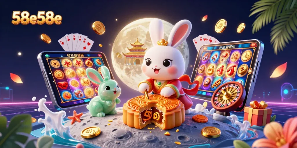 Experience the thrill of 58e58e with dynamic casino gaming elements and playful characters.