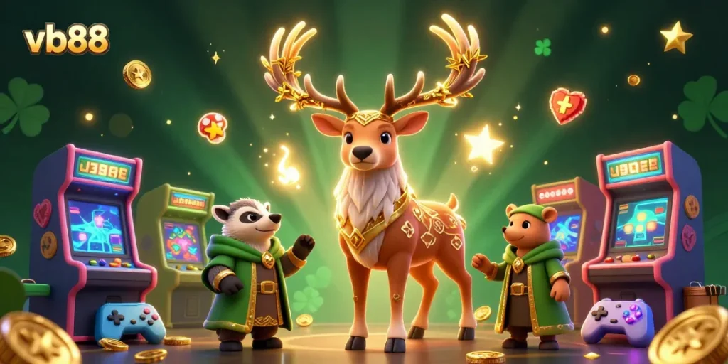 Engage with vb88's immersive casino experience featuring vibrant characters and thrilling game elements.