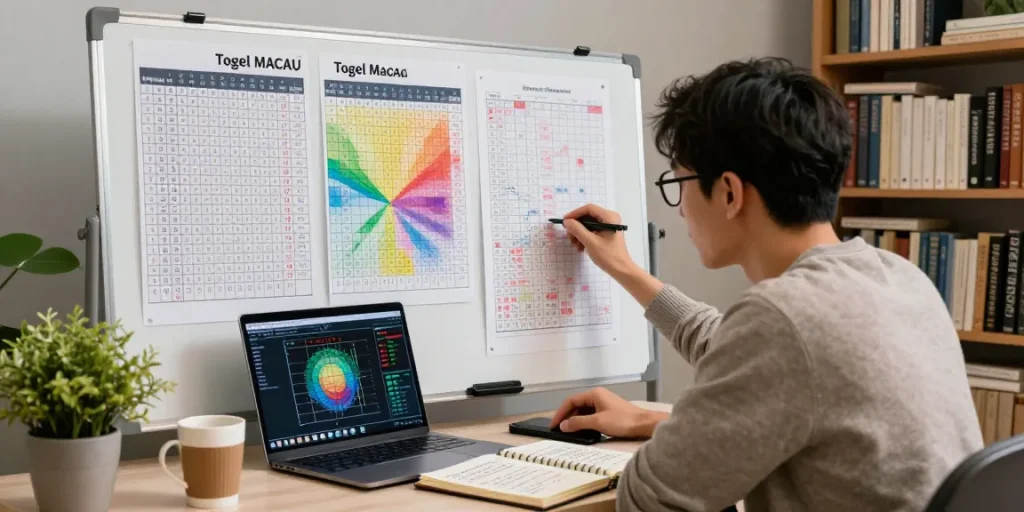 Analisis angka untung dalam prediksi Togel MACAU oleh Eko Santika di ruang kerja yang nyaman.