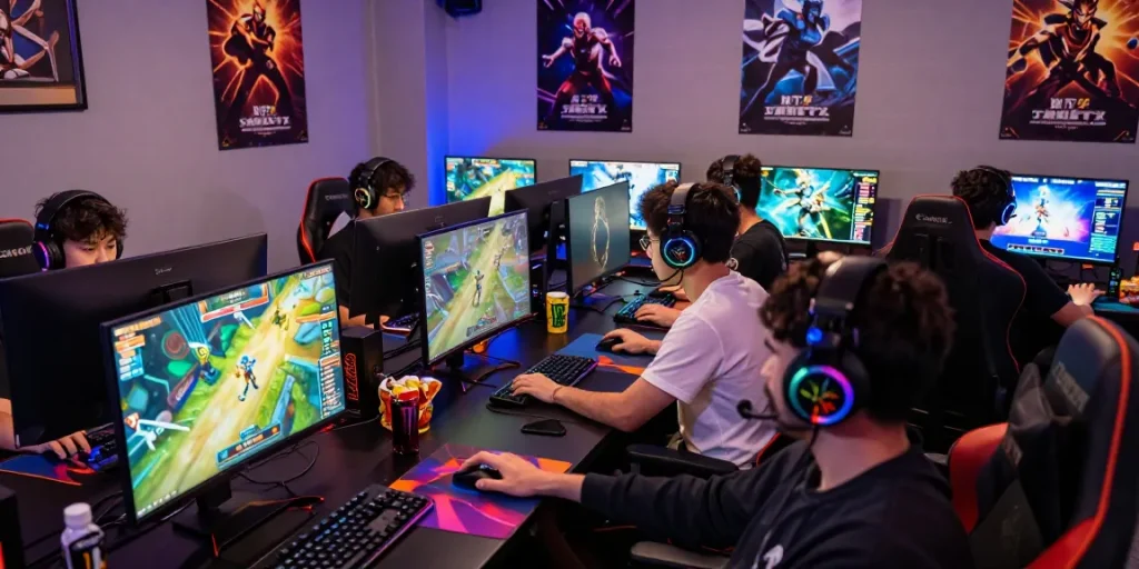Online gaming excitement at https://naga2000.tech with diverse players enjoying vibrant gameplay and high-energy environment.