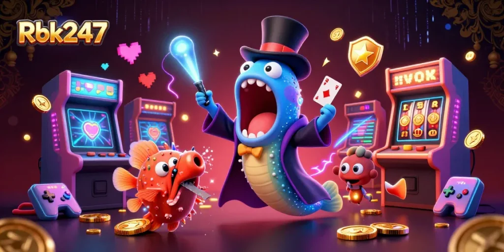 Engage with Rbk247's exciting gameplay featuring magical sea creatures in a casino-themed scene.