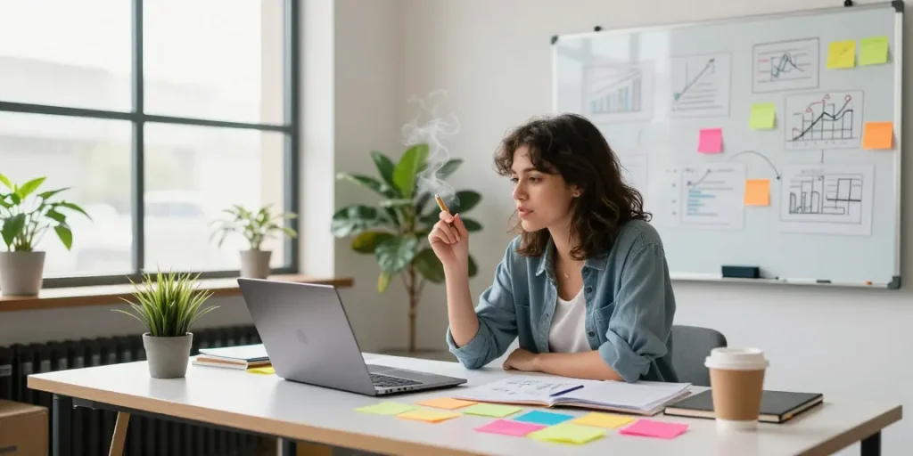 Creating entrepreneurial strategies at https://www.startsomethingpc.com in a vibrant workspace.